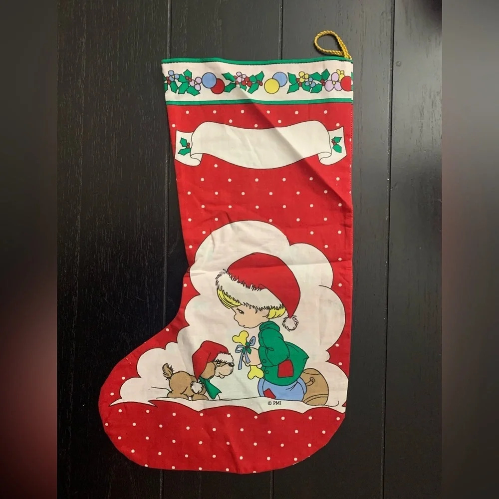 Vintage Precious Moments Holiday Stocking - Picture 2 of 2